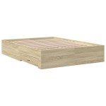 vidaXL Cadru de pat cu sertare stejar sonoma 140x190 cm lemn prelucrat