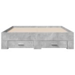 vidaXL Cadru de pat cu sertare, gri beton, 140x190 cm, lemn prelucrat vidaXL Cadru de pat cu sertare, gri beton, 140x190 cm, lemn prelucrat