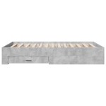 vidaXL Cadru de pat cu sertare, gri beton, 140x190 cm, lemn prelucrat vidaXL Cadru de pat cu sertare, gri beton, 140x190 cm, lemn prelucrat