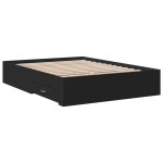vidaXL Cadru de pat cu sertare, negru, 135x190 cm, lemn prelucrat vidaXL Cadru de pat cu sertare, negru, 135x190 cm, lemn prelucrat