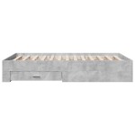 vidaXL Cadru de pat cu sertare, gri beton, 135x190 cm, lemn prelucrat vidaXL Cadru de pat cu sertare, gri beton, 135x190 cm, lemn prelucrat