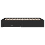 vidaXL Cadru de pat cu sertare, negru, 120x190 cm, lemn prelucrat vidaXL Cadru de pat cu sertare, negru, 120x190 cm, lemn prelucrat