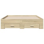 vidaXL Cadru de pat cu sertare stejar sonoma 120x190 cm lemn prelucrat