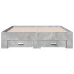 vidaXL Cadru de pat cu sertare, gri beton, 120x190 cm, lemn prelucrat