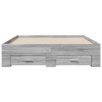 vidaXL Cadru de pat cu sertare gri sonoma 120x190 cm lemn prelucrat