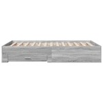 vidaXL Cadru de pat cu sertare gri sonoma 120x190 cm lemn prelucrat