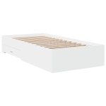 vidaXL Cadru de pat cu sertare, alb, 100x200 cm, lemn prelucrat vidaXL Cadru de pat cu sertare, alb, 100x200 cm, lemn prelucrat