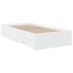 vidaXL Cadru de pat cu sertare, alb, 100x200 cm, lemn prelucrat vidaXL Cadru de pat cu sertare, alb, 100x200 cm, lemn prelucrat