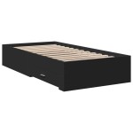 vidaXL Cadru de pat cu sertare, negru, 100x200 cm, lemn prelucrat vidaXL Cadru de pat cu sertare, negru, 100x200 cm, lemn prelucrat