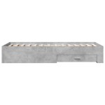 vidaXL Cadru de pat cu sertare, gri beton, 100x200 cm, lemn prelucrat vidaXL Cadru de pat cu sertare, gri beton, 100x200 cm, lemn prelucrat
