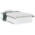 vidaXL Cadru de pat cu sertare, alb, 90x200 cm, lemn prelucrat vidaXL Cadru de pat cu sertare, alb, 90x200 cm, lemn prelucrat