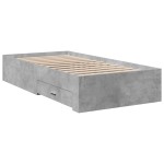 vidaXL Cadru de pat cu sertare, gri beton, 90x200 cm, lemn prelucrat vidaXL Cadru de pat cu sertare, gri beton, 90x200 cm, lemn prelucrat
