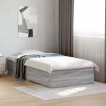 vidaXL Cadru de pat cu sertare gri sonoma 90x200 cm lemn prelucrat