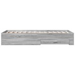 vidaXL Cadru de pat cu sertare gri sonoma 90x200 cm lemn prelucrat