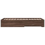 vidaXL Cadru de pat cu sertare, stejar maro, 90x200 cm lemn prelucrat
