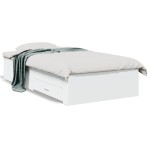 vidaXL Cadru de pat cu sertare, alb, 90x190 cm, lemn prelucrat