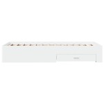 vidaXL Cadru de pat cu sertare, alb, 90x190 cm, lemn prelucrat