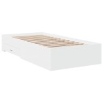 vidaXL Cadru de pat cu sertare, alb, 90x190 cm, lemn prelucrat