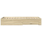 vidaXL Cadru de pat cu sertare stejar sonoma 90x190 cm lemn prelucrat