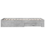 vidaXL Cadru de pat cu sertare, gri beton, 90x190 cm, lemn prelucrat vidaXL Cadru de pat cu sertare, gri beton, 90x190 cm, lemn prelucrat