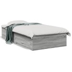vidaXL Cadru de pat cu sertare gri sonoma 90x190 cm lemn prelucrat