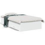 vidaXL Cadru de pat cu sertare, alb, 75x190 cm, lemn prelucrat vidaXL Cadru de pat cu sertare, alb, 75x190 cm, lemn prelucrat