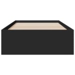 vidaXL Cadru de pat cu sertare, negru, 75x190 cm, lemn prelucrat