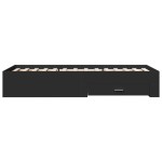 vidaXL Cadru de pat cu sertare, negru, 75x190 cm, lemn prelucrat