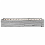 vidaXL Cadru de pat cu sertare gri sonoma 75x190 cm lemn prelucrat