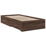 vidaXL Cadru de pat cu sertare stejar maro 75x190 cm lemn prelucrat
