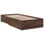 vidaXL Cadru de pat cu sertare stejar maro 75x190 cm lemn prelucrat