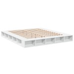vidaXL Cadru de pat alb 180x200 cm din lemn prelucrat