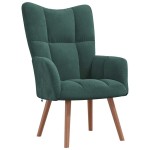 vidaXL Scaun de relaxare, verde închis, catifea