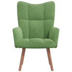 vidaXL Scaun de relaxare, verde deschis, catifea