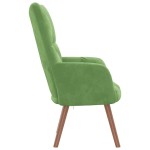 vidaXL Scaun de relaxare, verde deschis, catifea