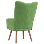 vidaXL Scaun de relaxare, verde deschis, catifea