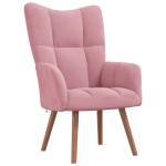 vidaXL Scaun de relaxare, roz, catifea