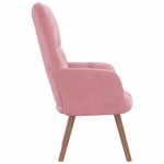 vidaXL Scaun de relaxare, roz, catifea