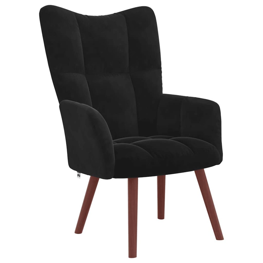 vidaXL Scaun de relaxare, negru, catifea