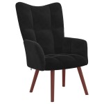 vidaXL Scaun de relaxare, negru, catifea
