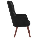 vidaXL Scaun de relaxare, negru, catifea