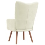 vidaXL Scaun de relaxare, alb crem, catifea