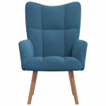 vidaXL Scaun de relaxare, albastru, catifea vidaXL Scaun de relaxare, albastru, catifea