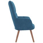 vidaXL Scaun de relaxare, albastru, catifea vidaXL Scaun de relaxare, albastru, catifea