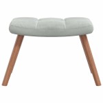 vidaXL Scaun de relaxare cu taburet, gri deschis, catifea vidaXL Scaun de relaxare cu taburet, gri deschis, catifea