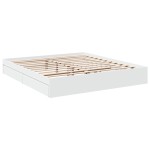 vidaXL Cadru de pat cu sertare alb 200x200 cm lemn prelucrat