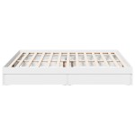 vidaXL Cadru de pat cu sertare alb 200x200 cm lemn prelucrat