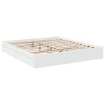 vidaXL Cadru de pat cu sertare alb 200x200 cm lemn prelucrat