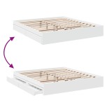 vidaXL Cadru de pat cu sertare alb 200x200 cm lemn prelucrat