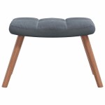 vidaXL Scaun de relaxare cu taburet, gri închis, catifea vidaXL Scaun de relaxare cu taburet, gri închis, catifea